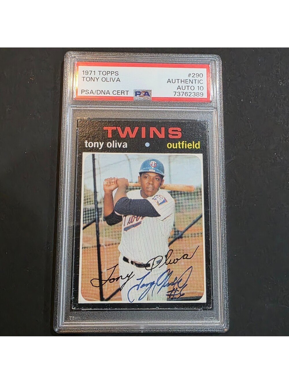 1971 Topps Tony Oliva (HOF) Auto PSA 10 #290 Minnesota Twins